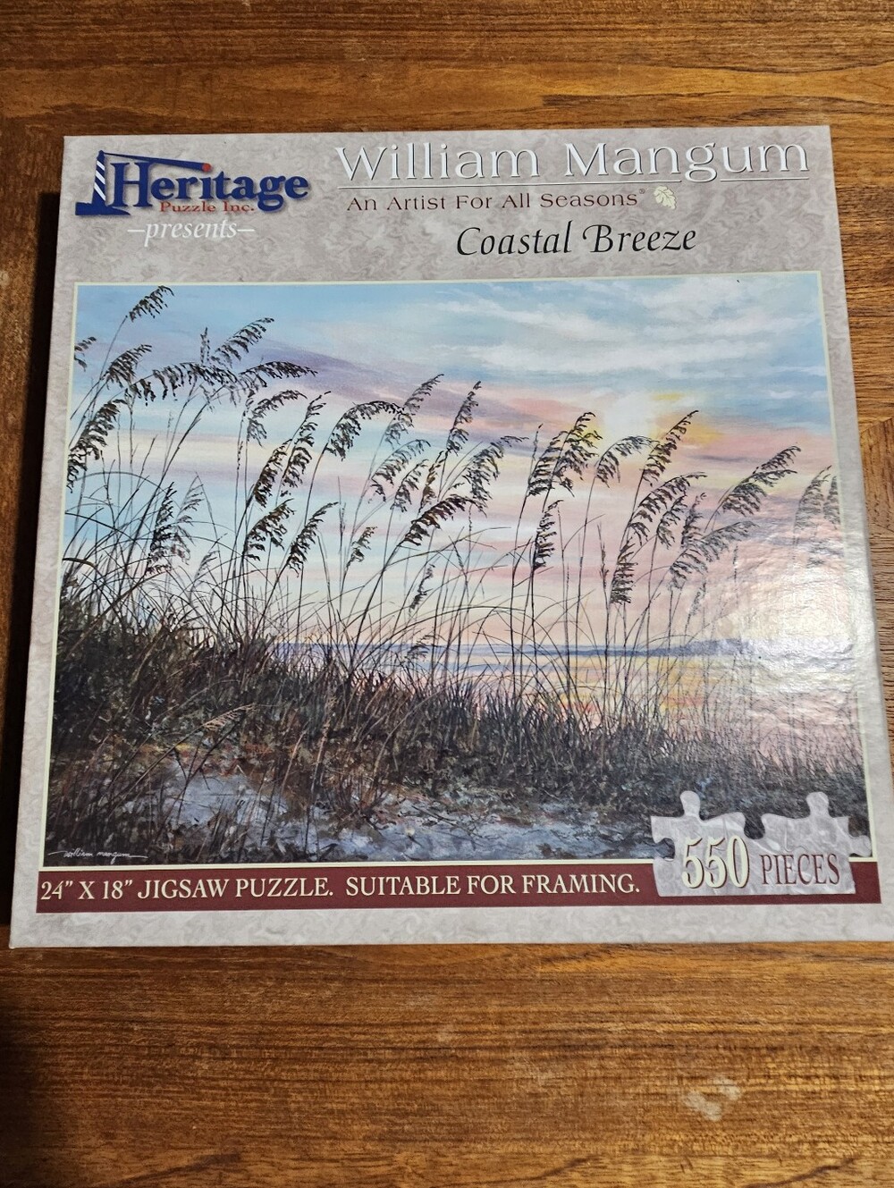 Heritage Coastal Breeze Puzzle - Soft Blue and Pastel Sunset Hues 550 pieces.